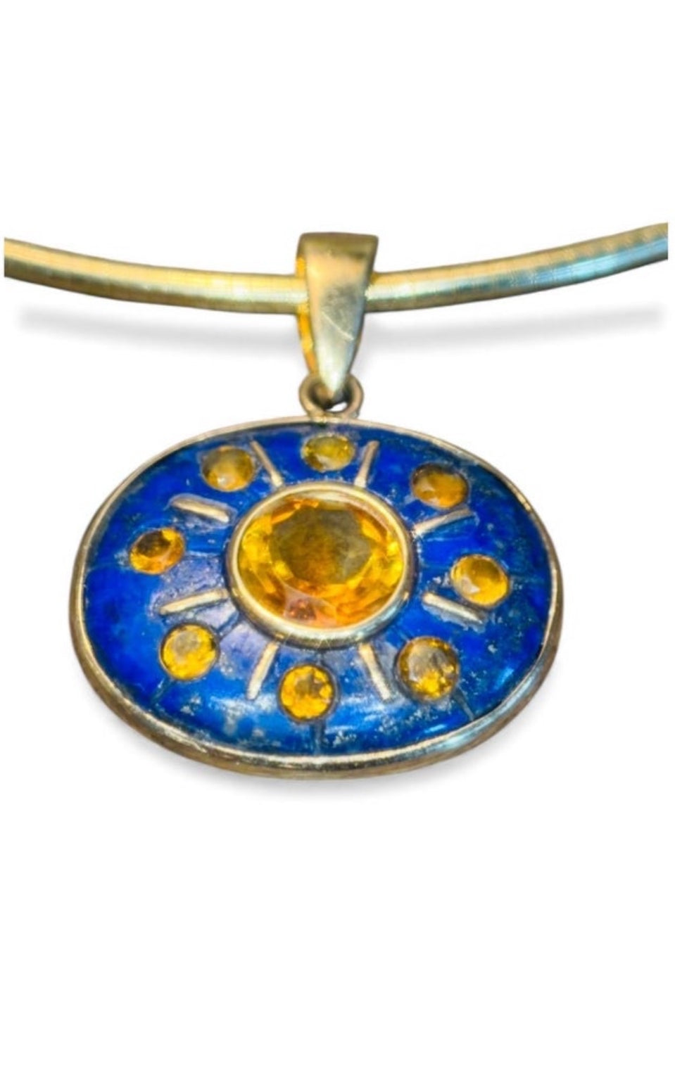 SOL Pendant, Lapis with Citrines