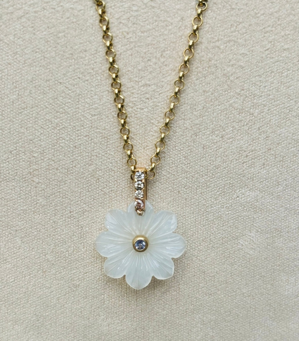 FLORA Pendant / Moonstone, Diamonds, Tanzanite