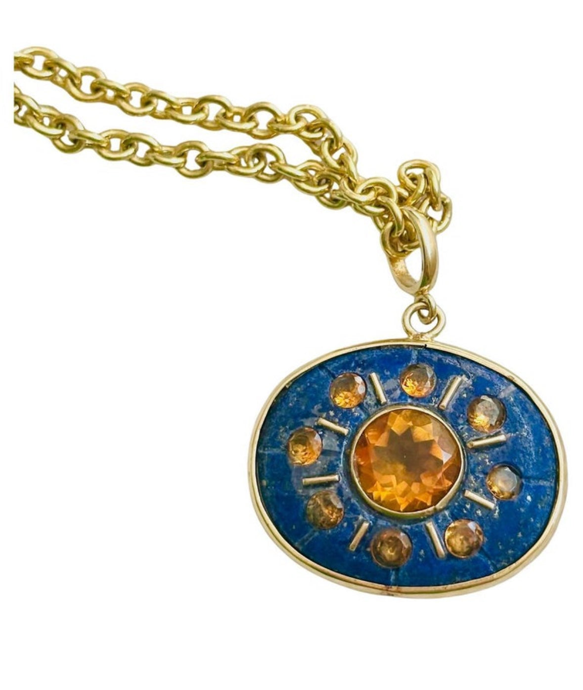 SOL Pendant, Lapis with Citrines