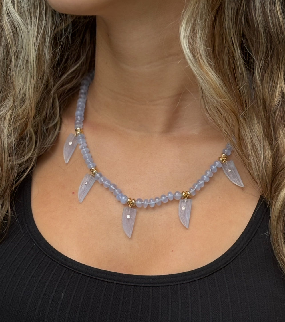 Chalcedony & Diamond Necklace