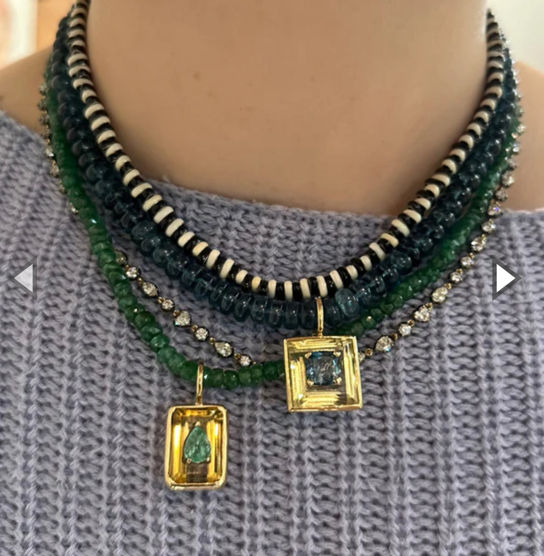 DISCO Pendant: Citrine with Emerald