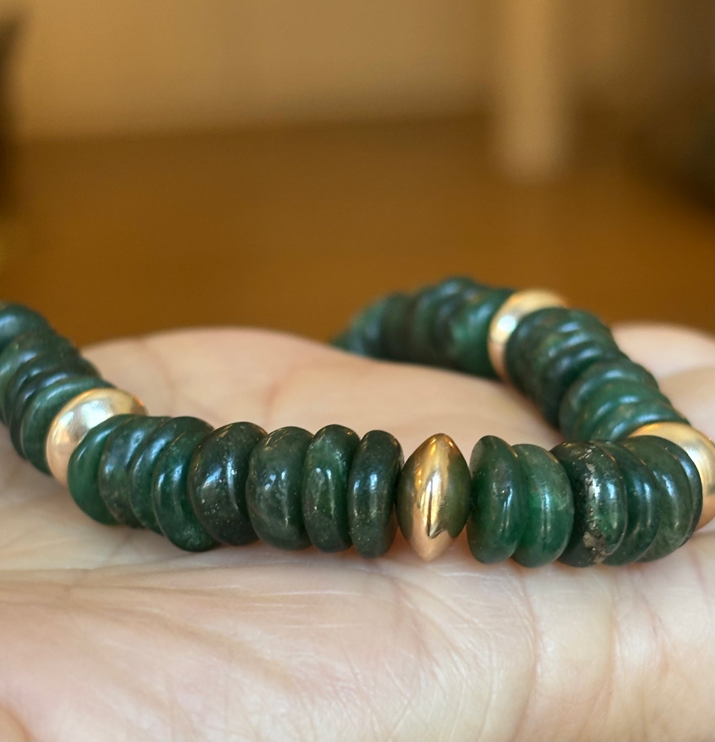 Green Aventurine & Gold Necklace