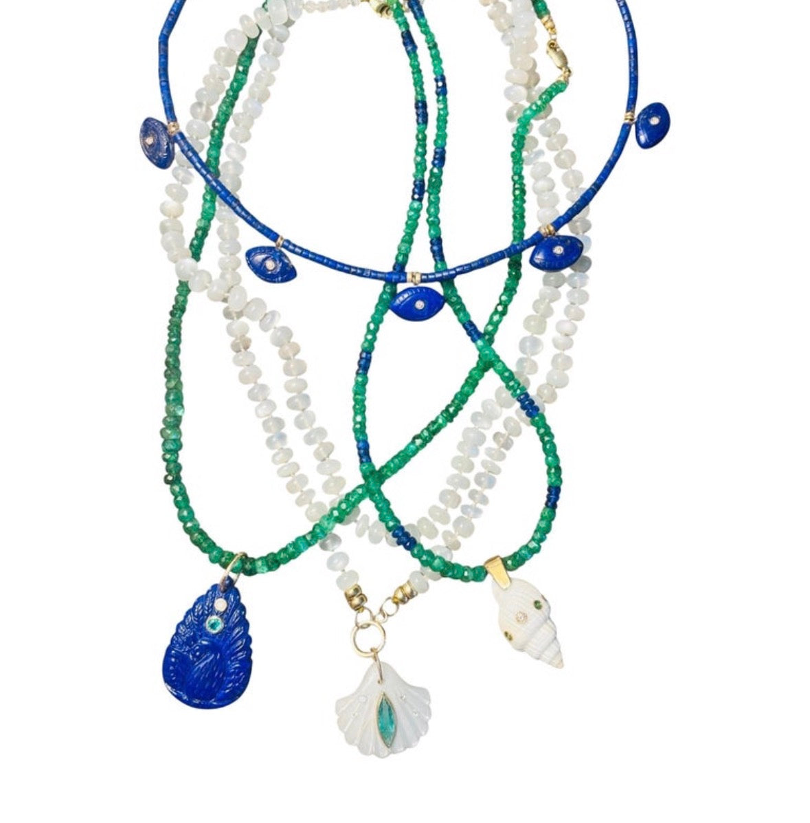 Emerald & Blue Sapphire Necklace