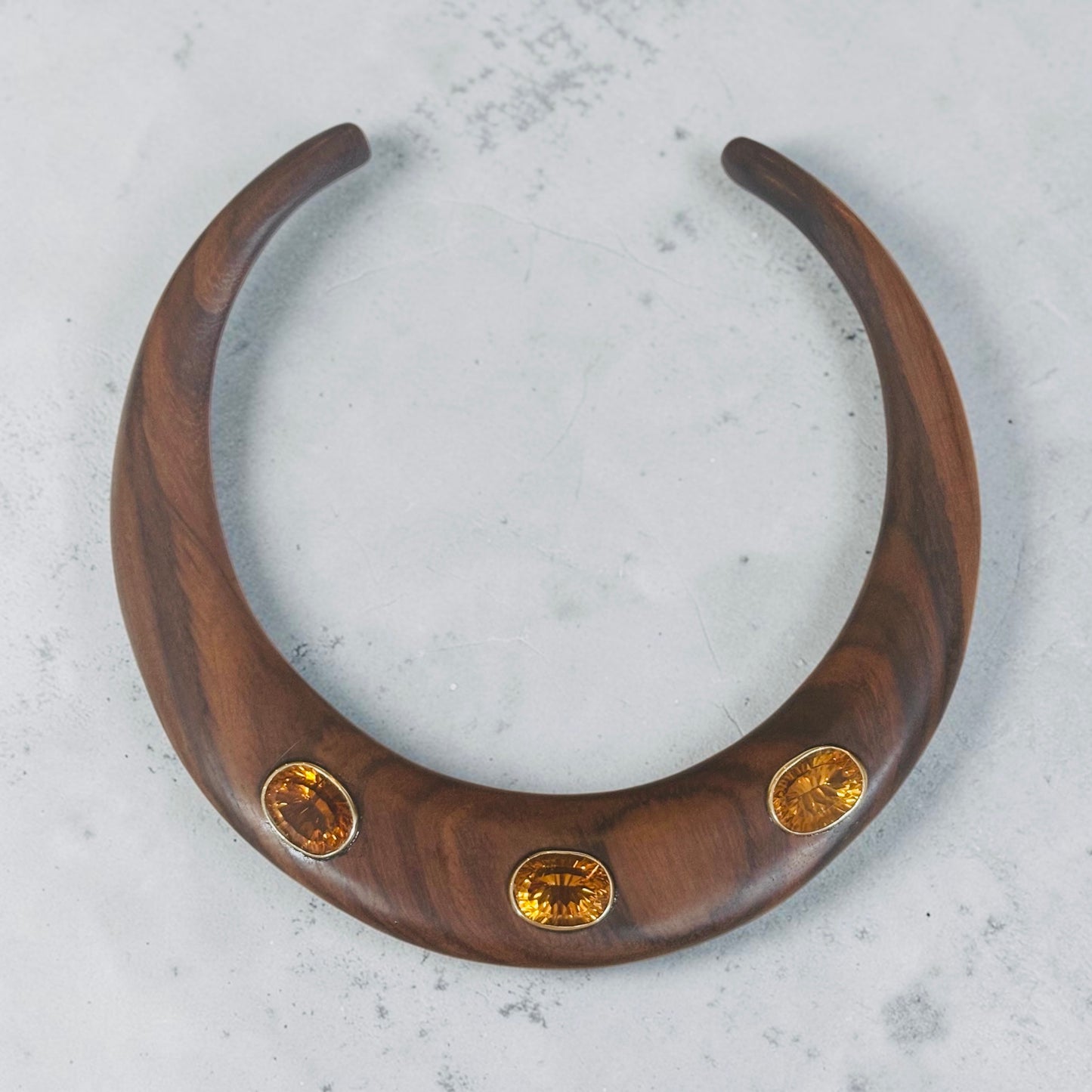 Epic Wood Collar Necklace with Madeira Citrines