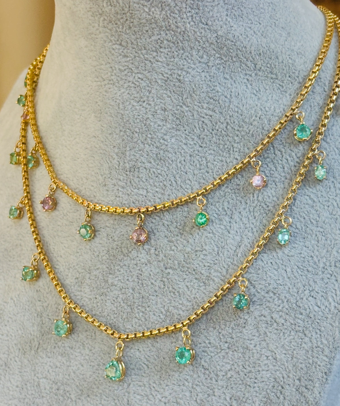 Emerald Fringe Necklace