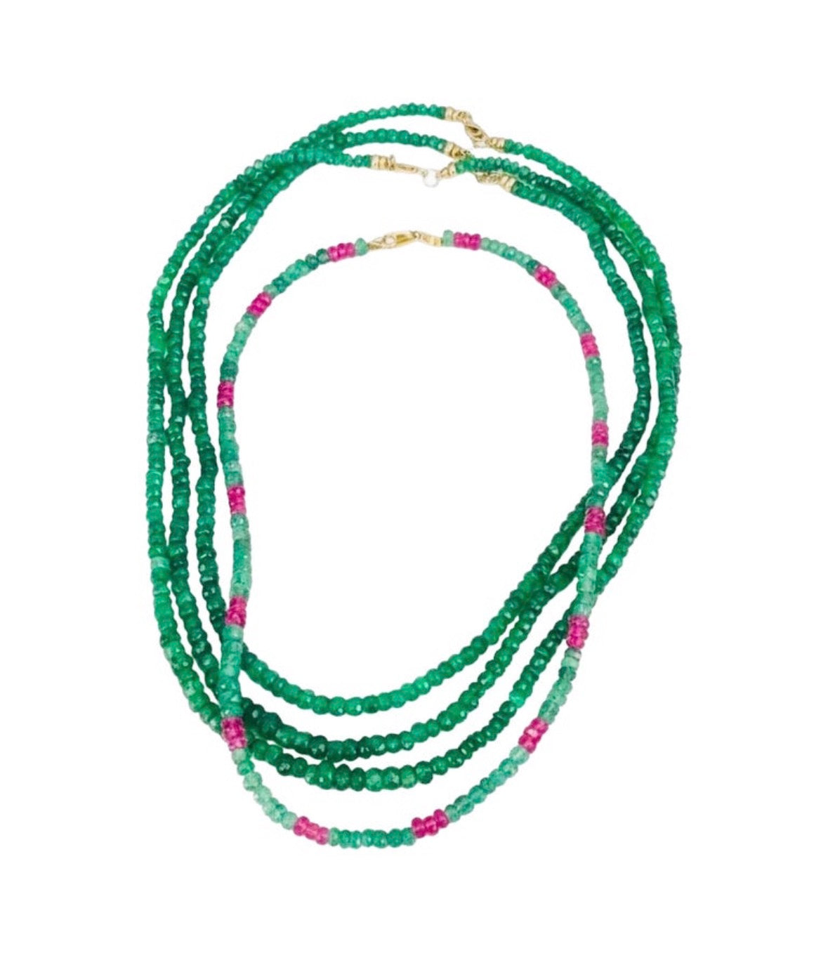 Emerald & Pink Sapphire Necklace