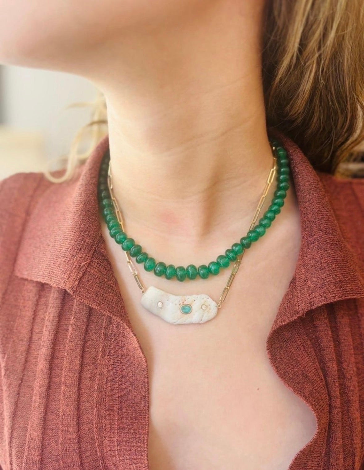 Emerald Rondelle Necklace