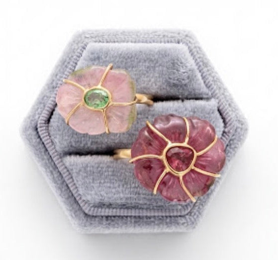 FLORA Ring, Tourmaline and 14k Gold
