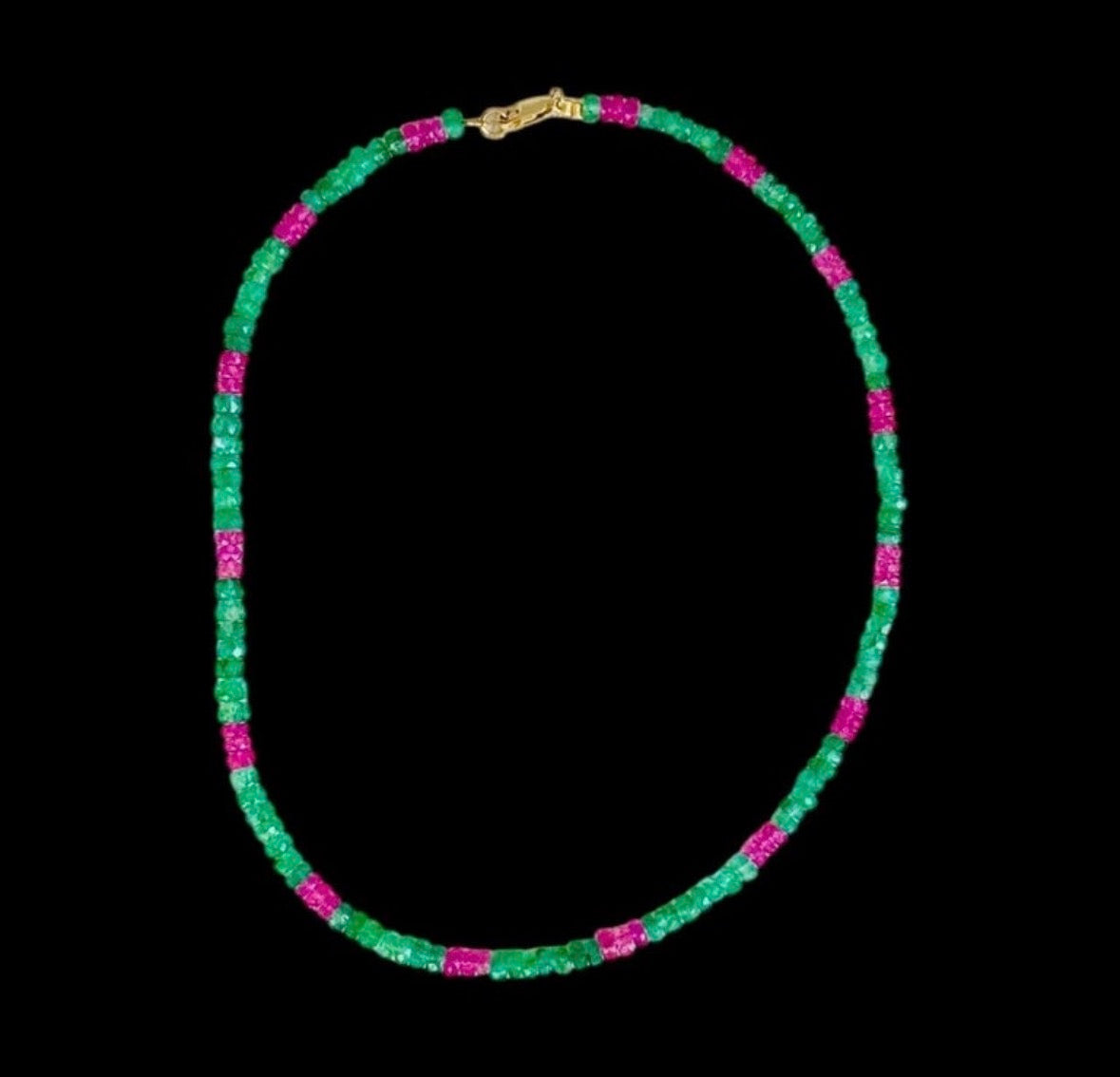 Emerald & Pink Sapphire Necklace