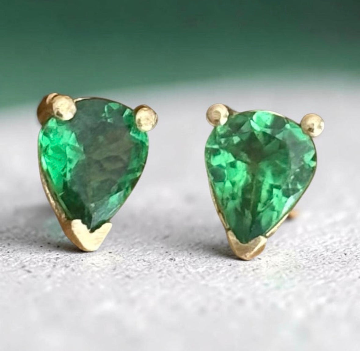 Tsavorite Pear Stud Earrings