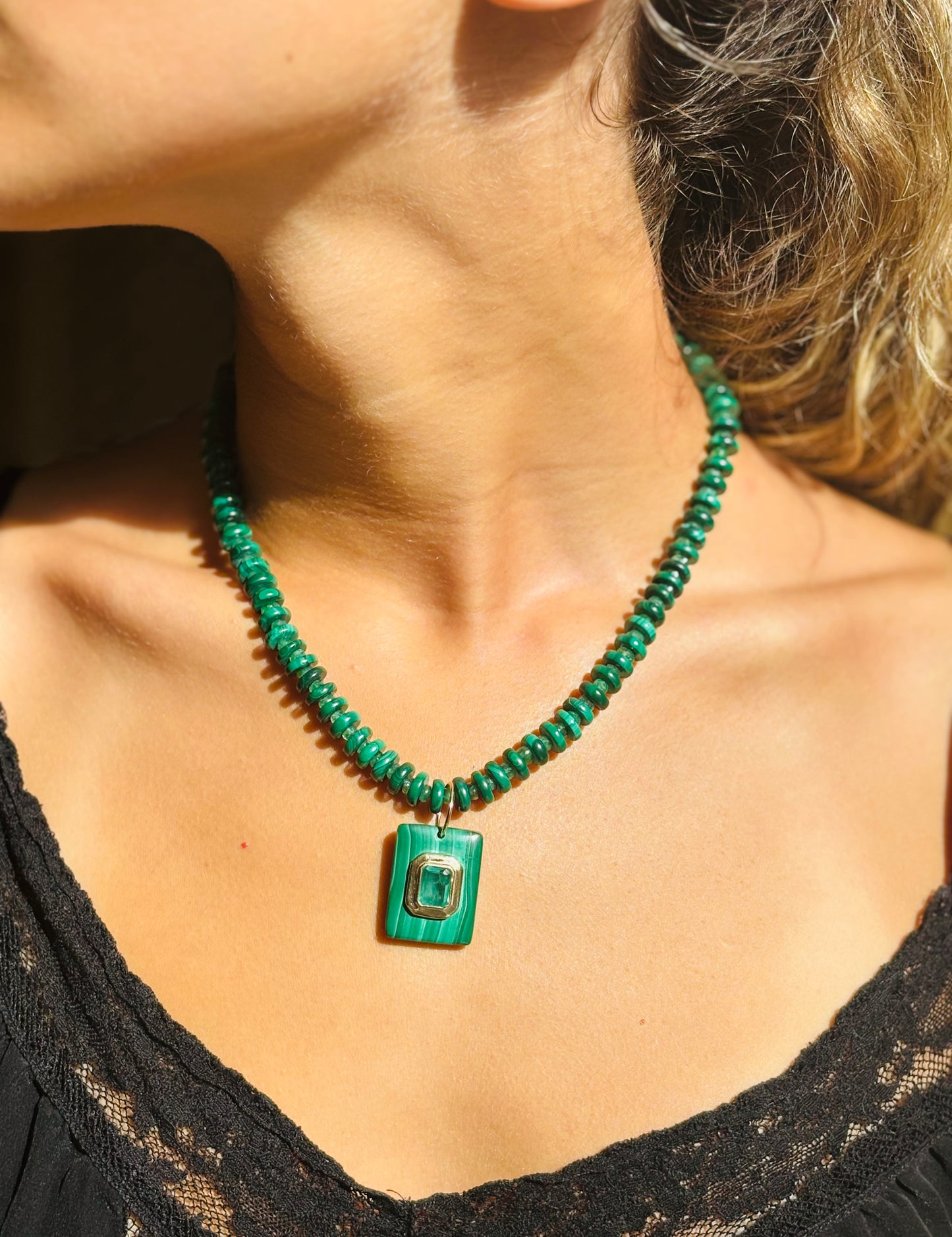 Malachite & Emerald Necklace