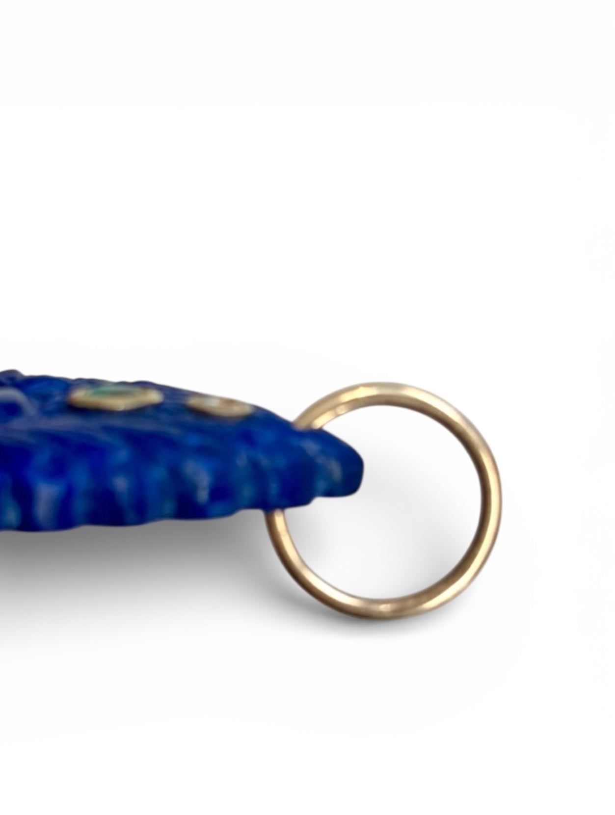 Lapis Peacock Pendant with Emerald & Diamond