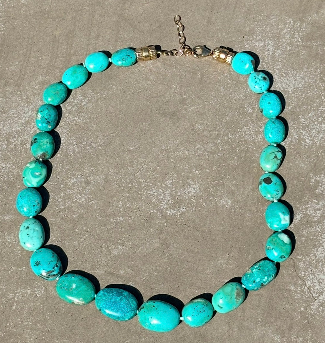 Arizona Turquoise Necklace with 14k Gold
