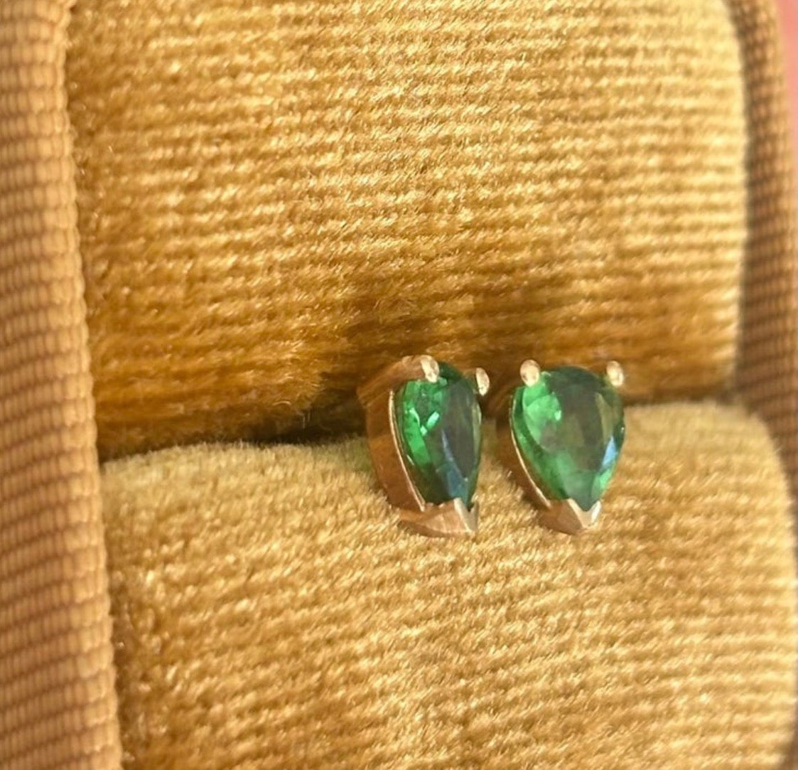 Tsavorite Pear Stud Earrings