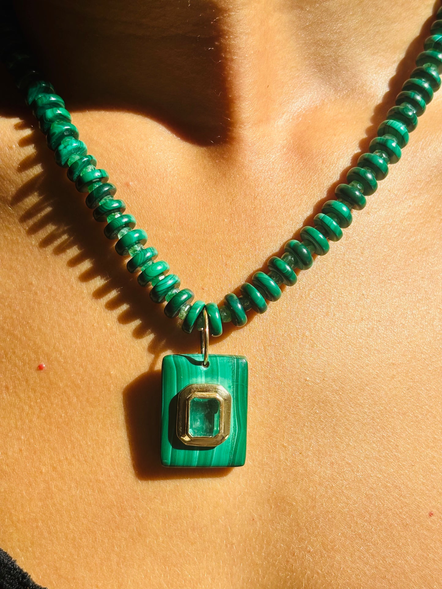 Malachite & Emerald Necklace