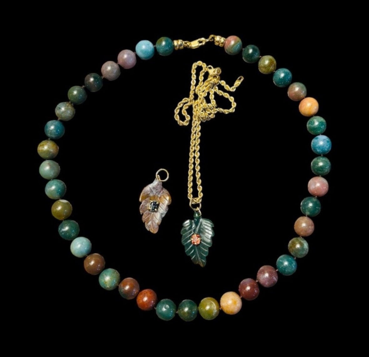 Indian Agate Ball Beaded Necklace