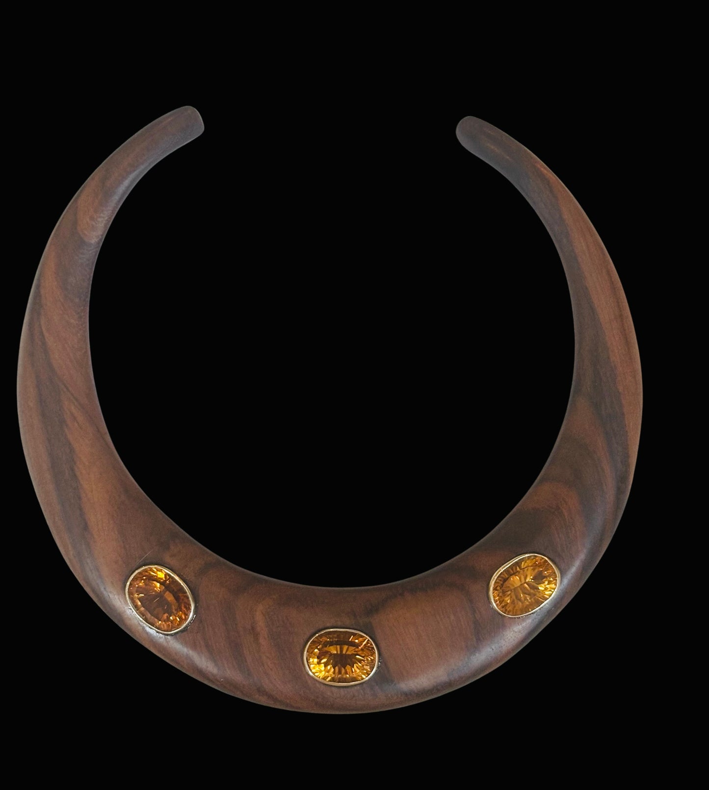 Epic Wood Collar Necklace with Madeira Citrines