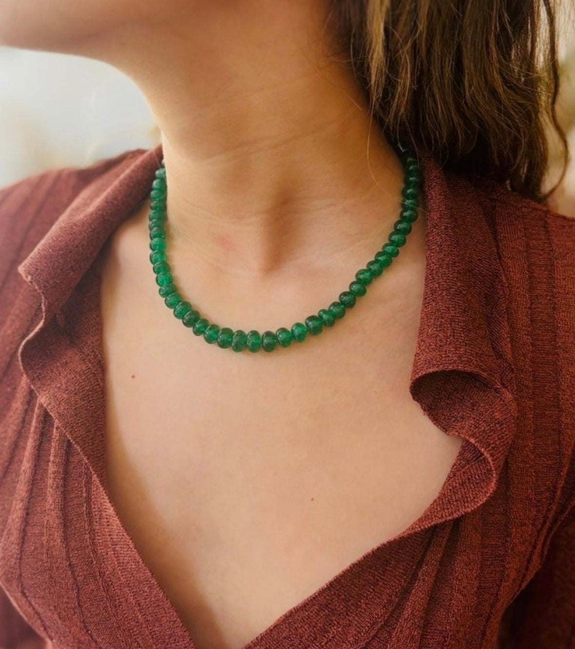 Emerald Rondelle Necklace