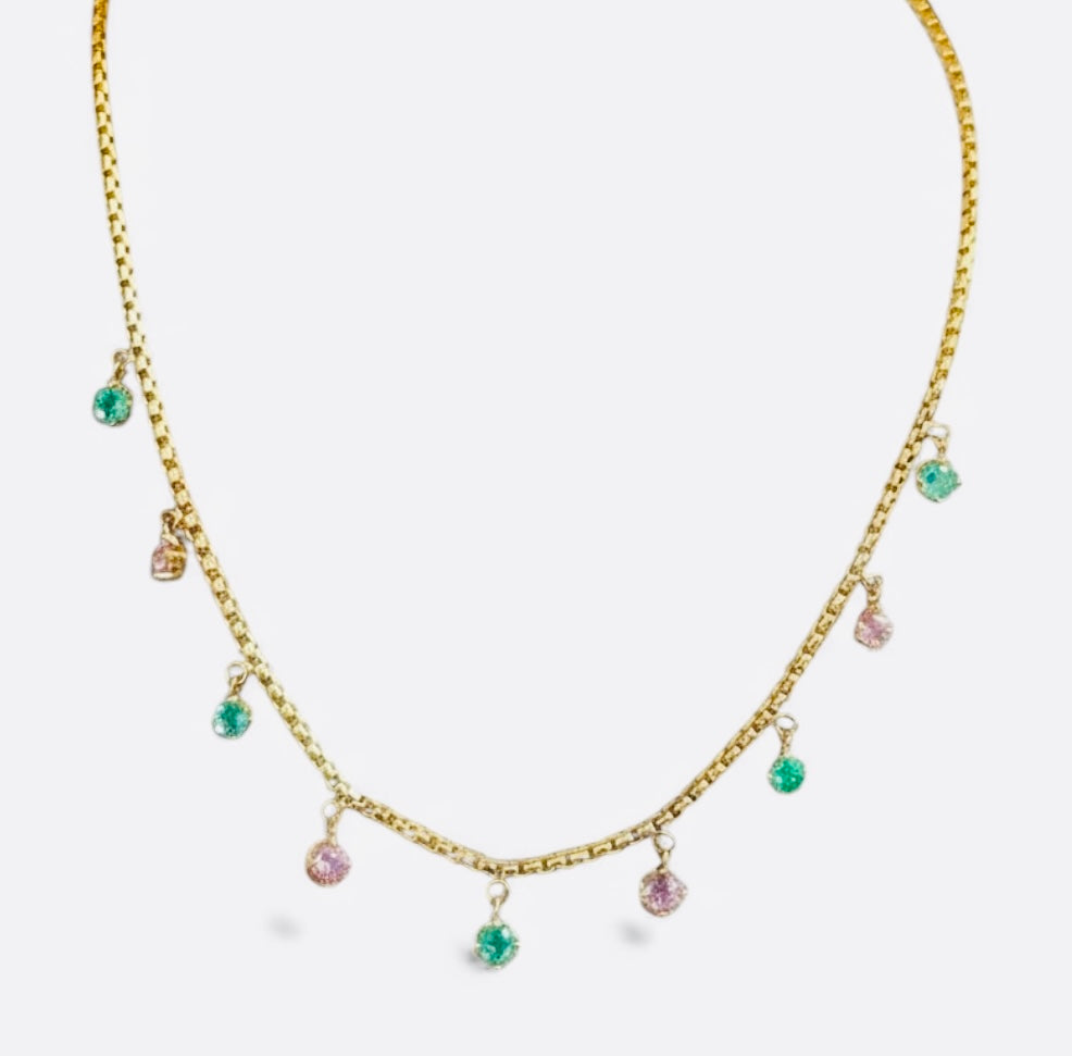 Emerald & Pink Spinel Necklace