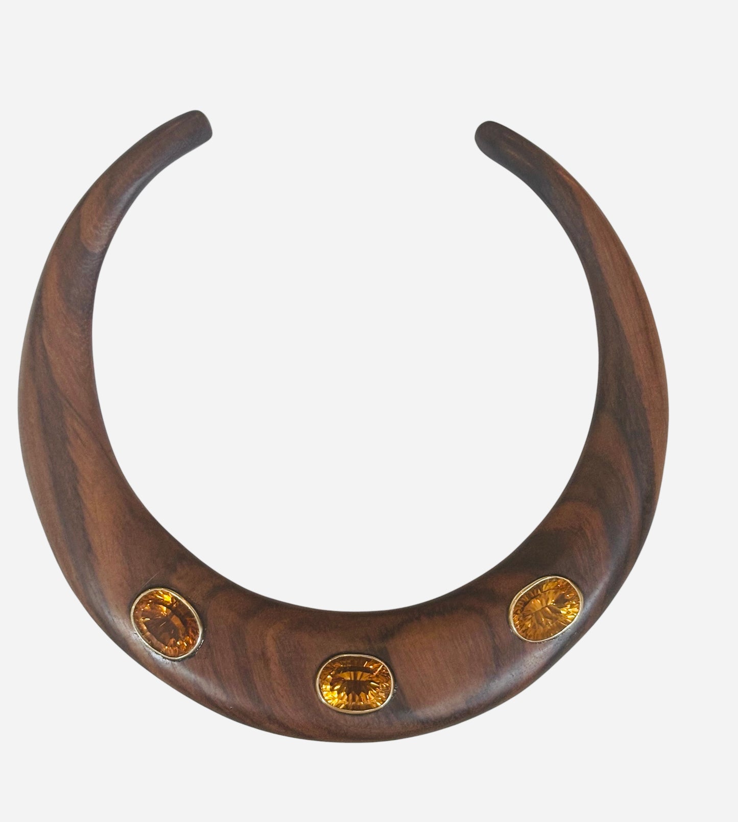 Epic Wood Collar Necklace with Madeira Citrines