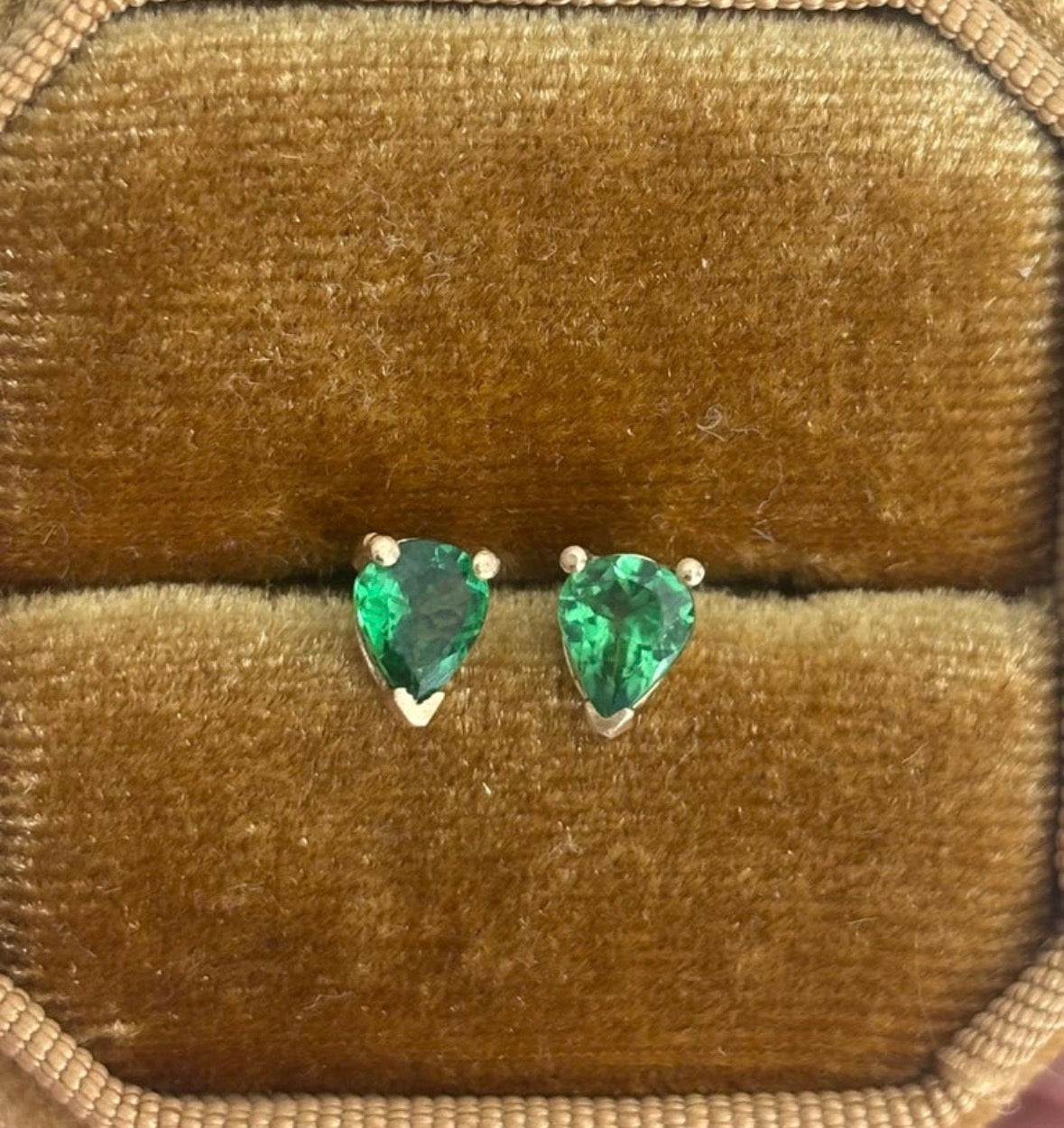 Tsavorite Pear Stud Earrings