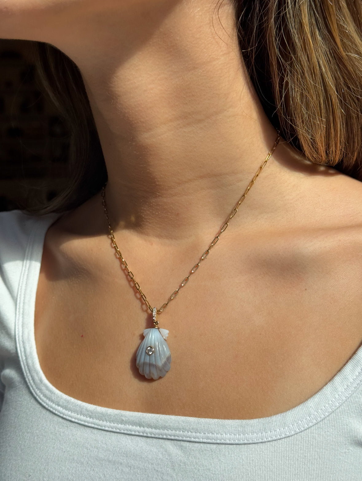 LAGUNA AGATE & DIAMOND NECKLACE