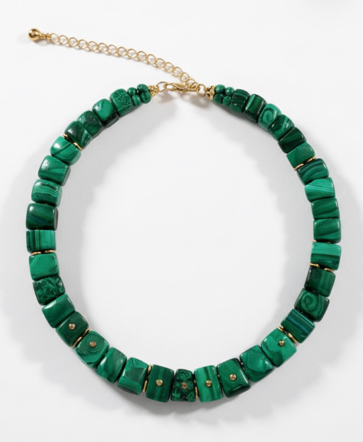 CLEO Collar Necklace, Malachite & Diamonds