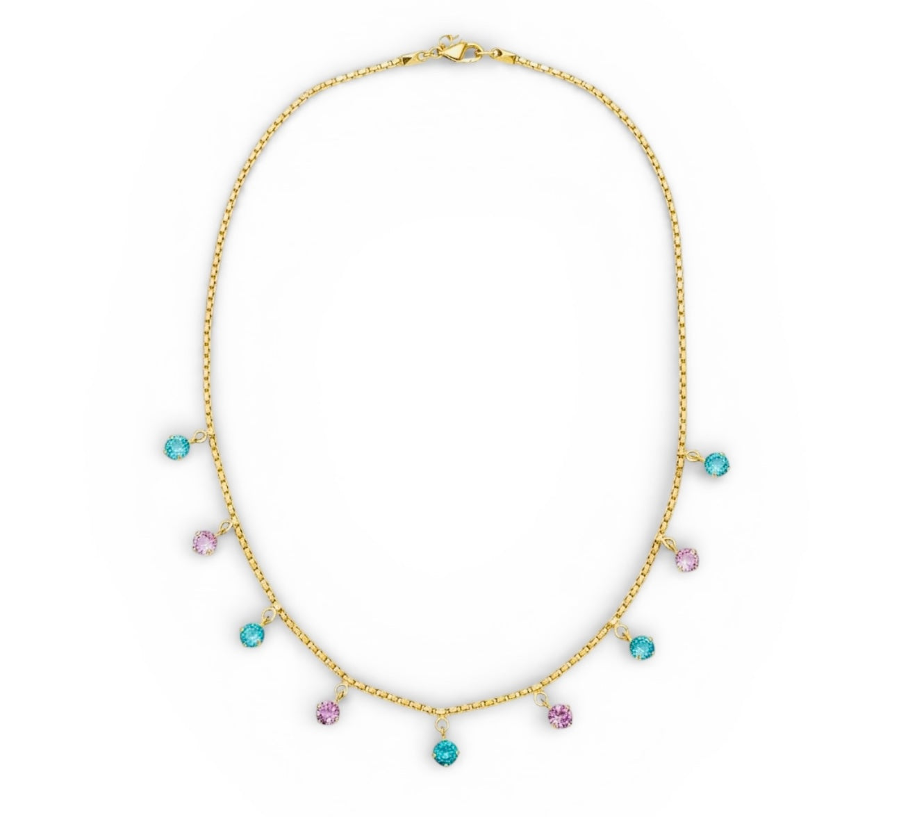 Emerald & Pink Spinel Fringe Necklace