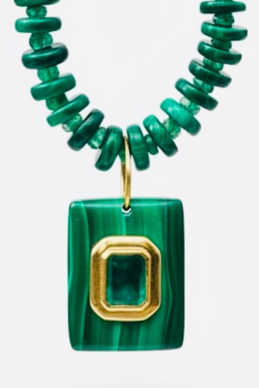 Malachite and Emerald Necklace