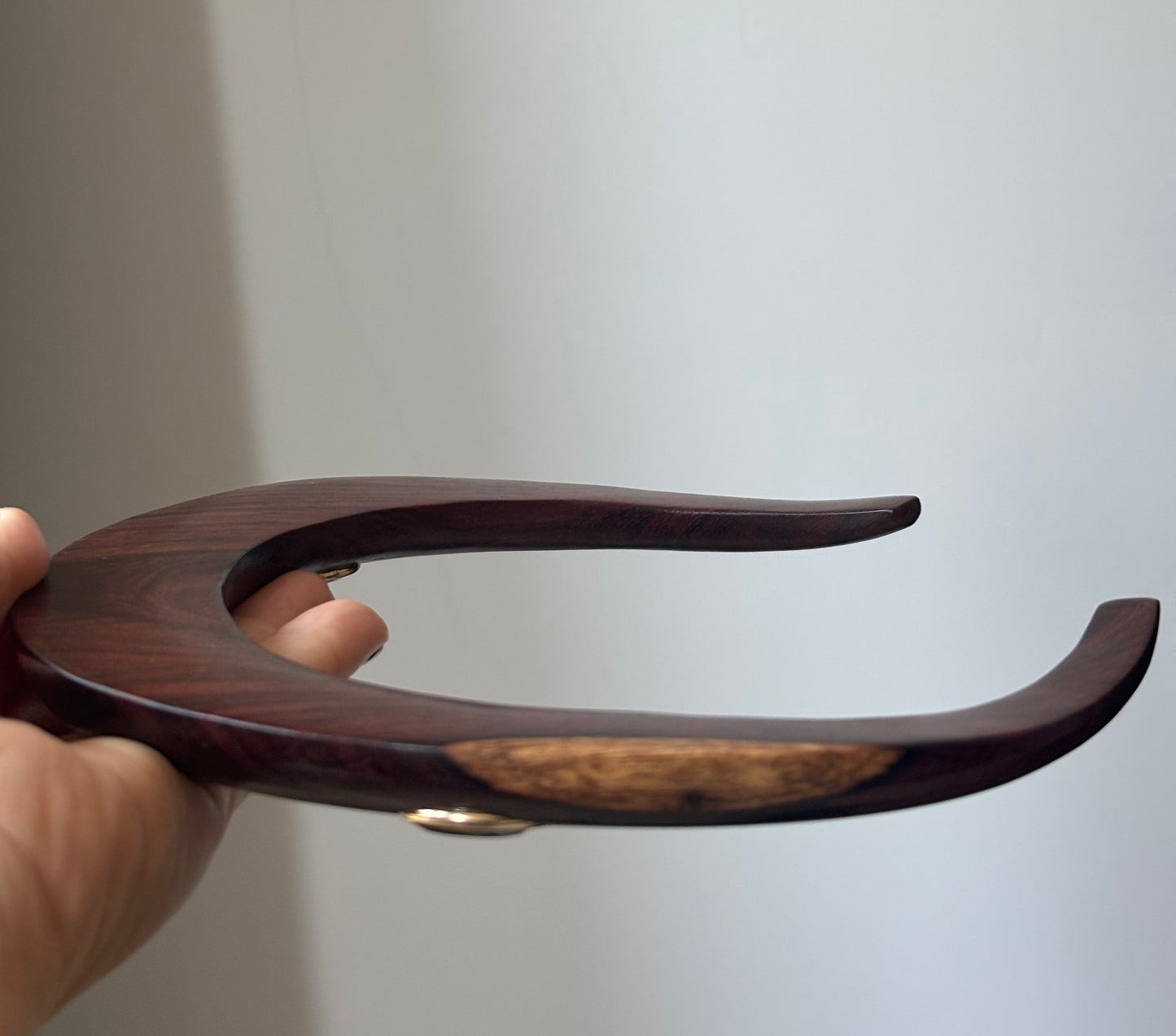 Wood Collar Necklace with Citrines, flat back