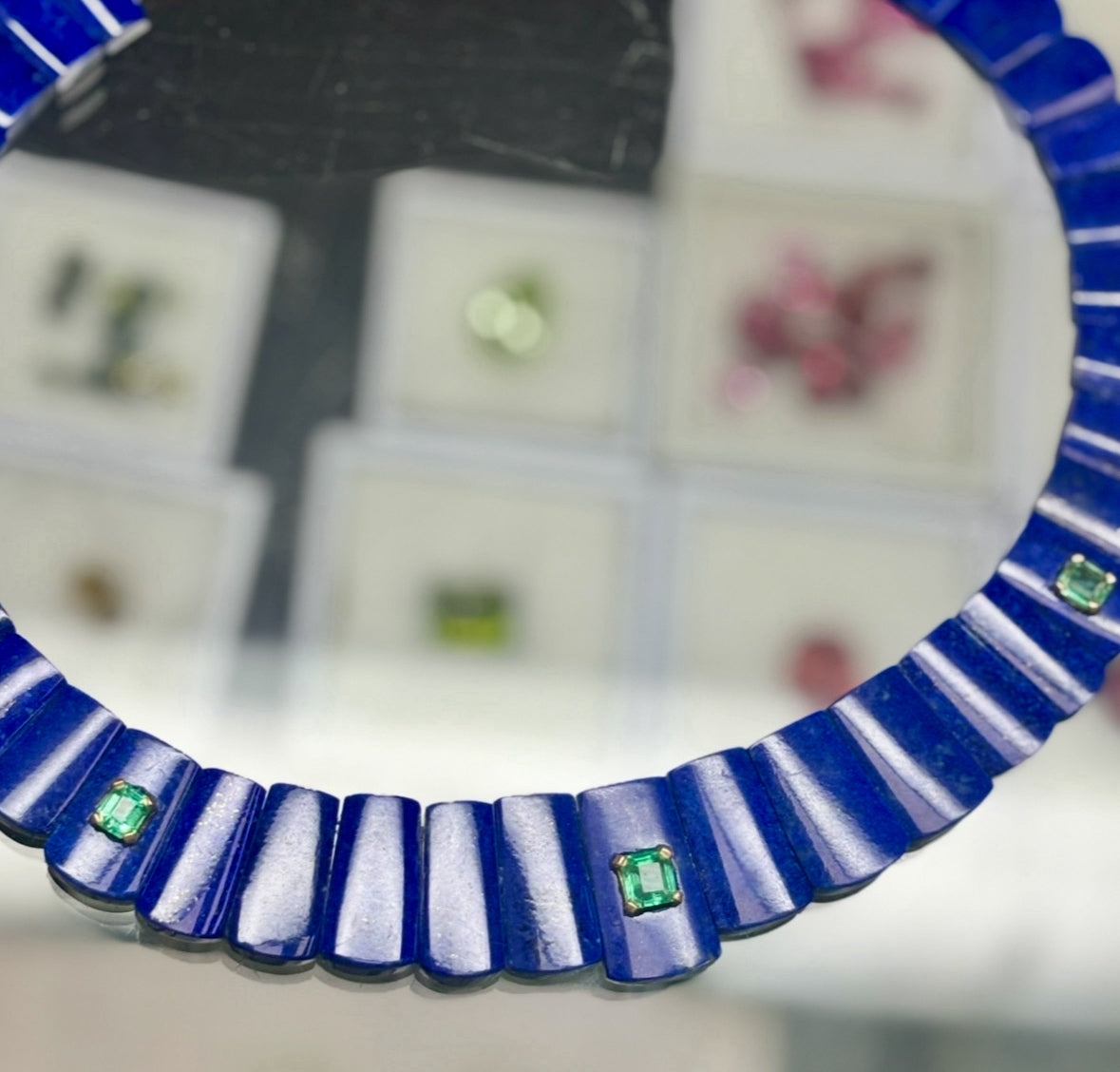 The CLEOPATRA, Lapis and Emerald Collar Necklace