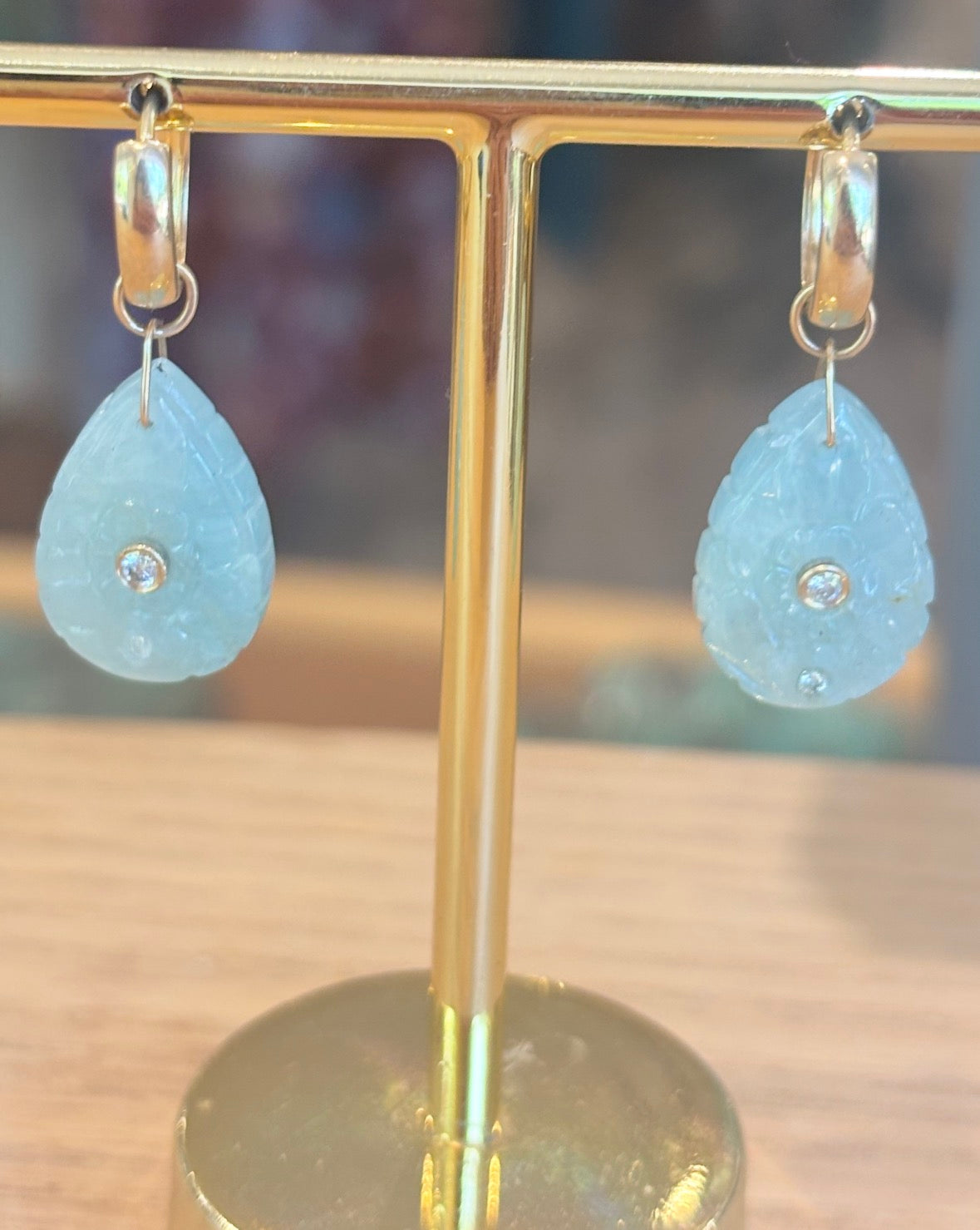 FLORA Petal Earrings, Aquamarine, Pink Sapphire & 14k Gold
