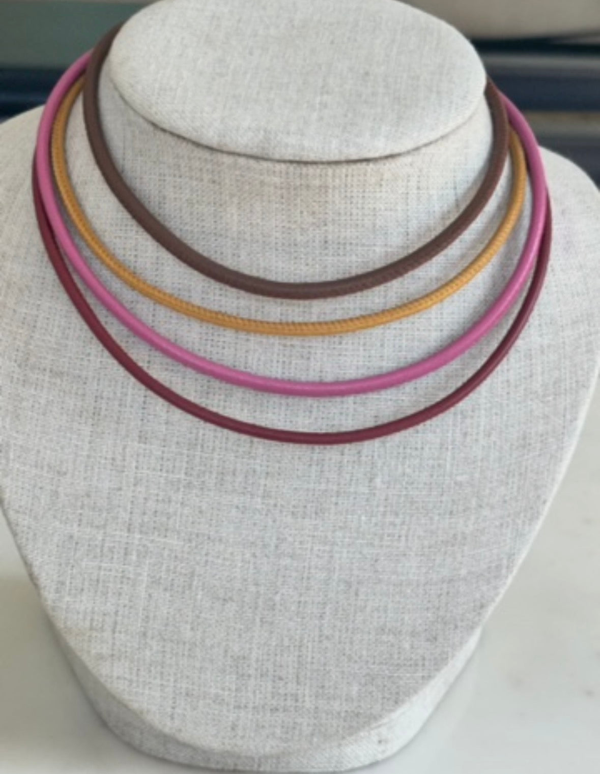 Camel Leather Cord with 14k Gold and Extender