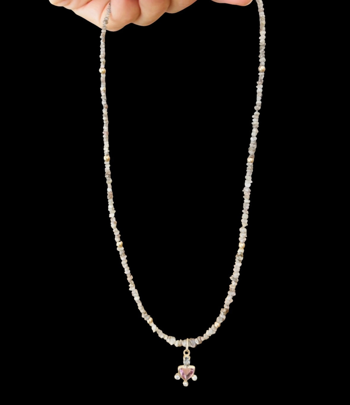 Tourmaline Diamond and Spinel Necklace with 14k Gold