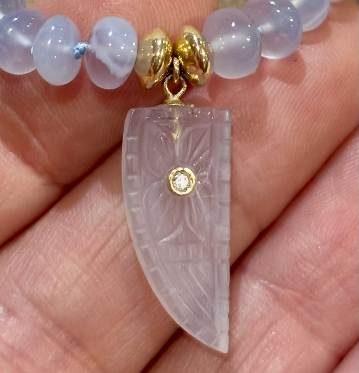 Chalcedony & Diamond Necklace