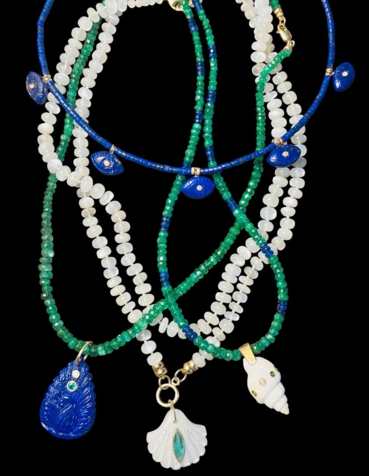 Emerald & Blue Sapphire Necklace