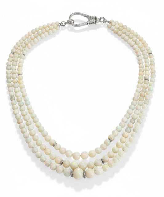 3 Strand Ethiopian Opal Necklace