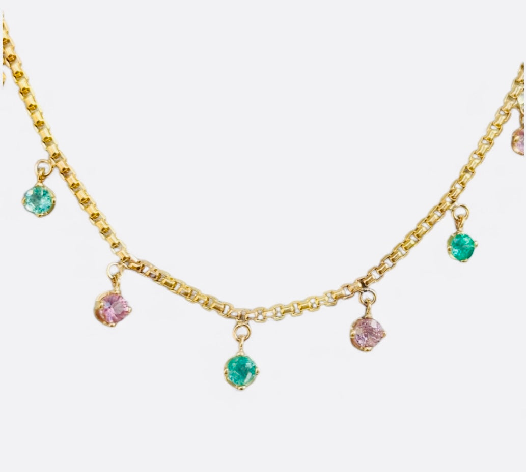 Emerald & Pink Spinel Necklace