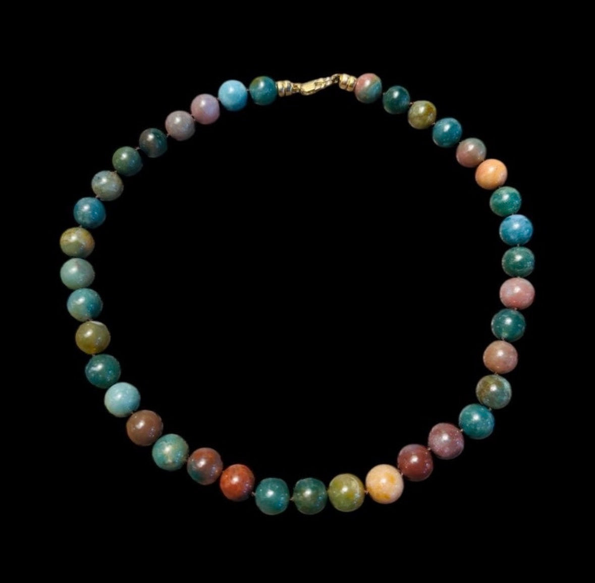 Indian Agate Ball Beaded Necklace