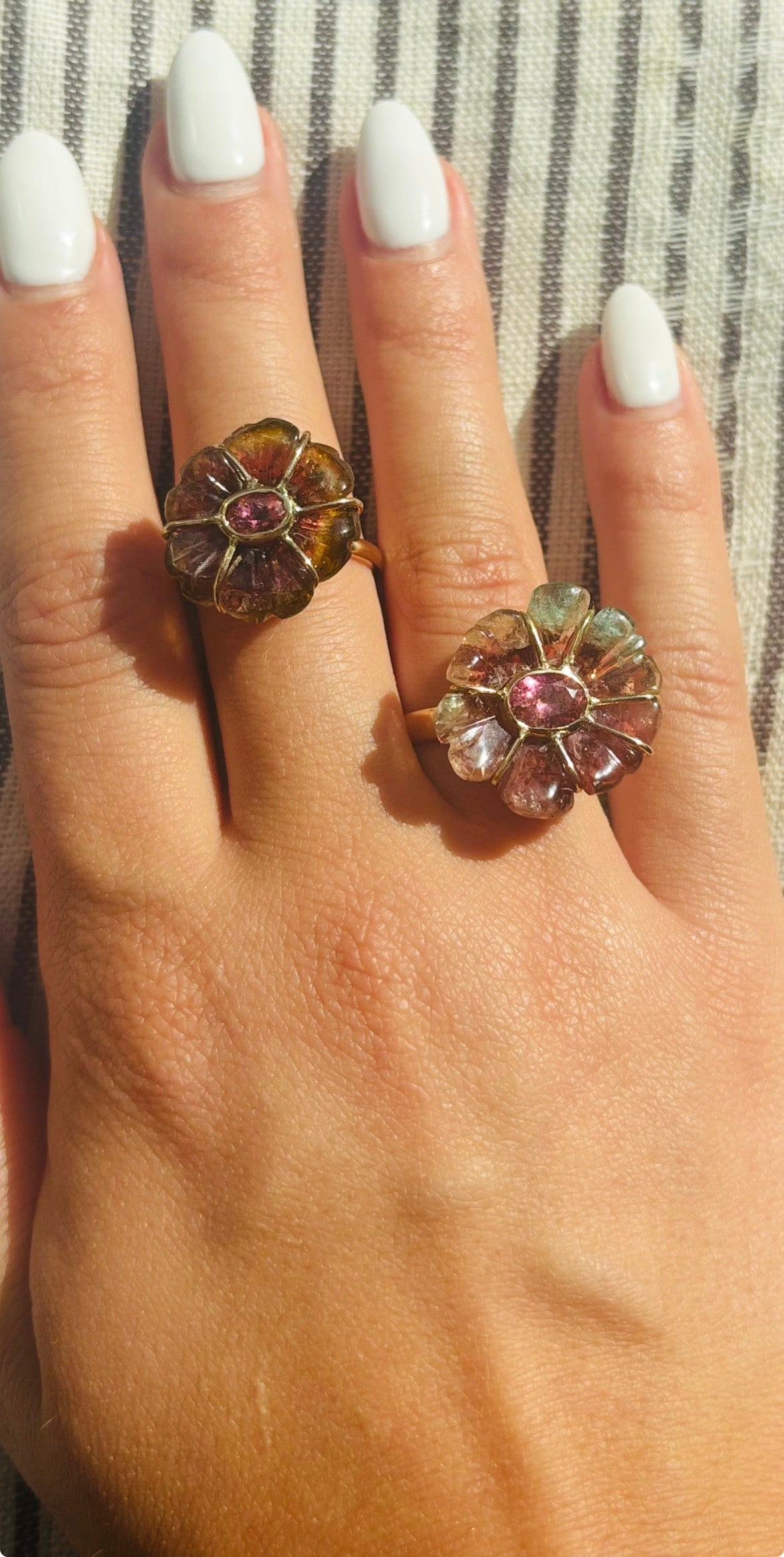 FLORA Ring, Tourmaline, 14k Gold, 3mm Band
