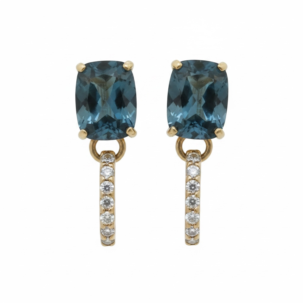 London Blue Topaz & Diamond Earrings