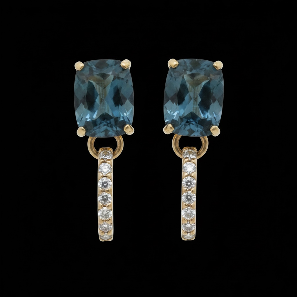 London Blue Topaz & Diamond Earrings