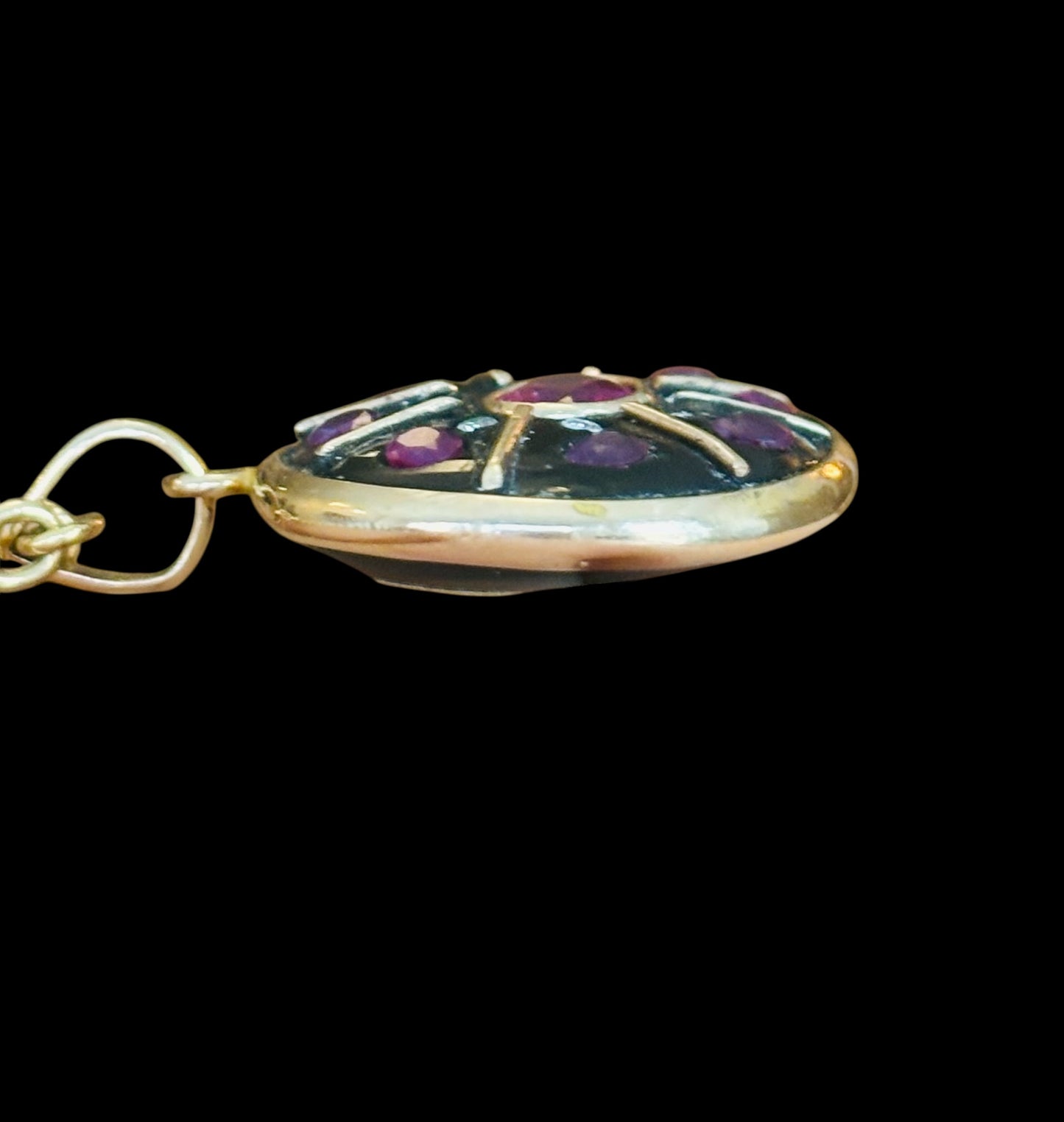 SOL Pendant, Black Onyx, Rubies & Diamonds