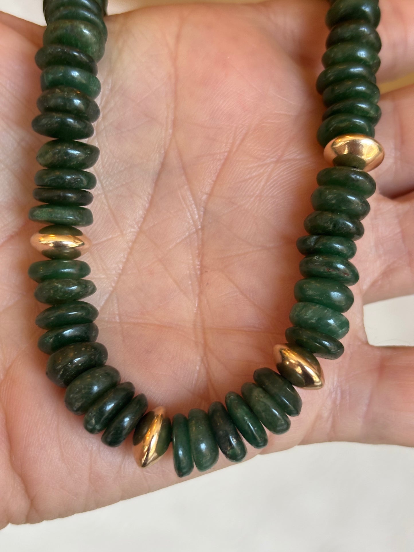 Green Aventurine & Gold Necklace