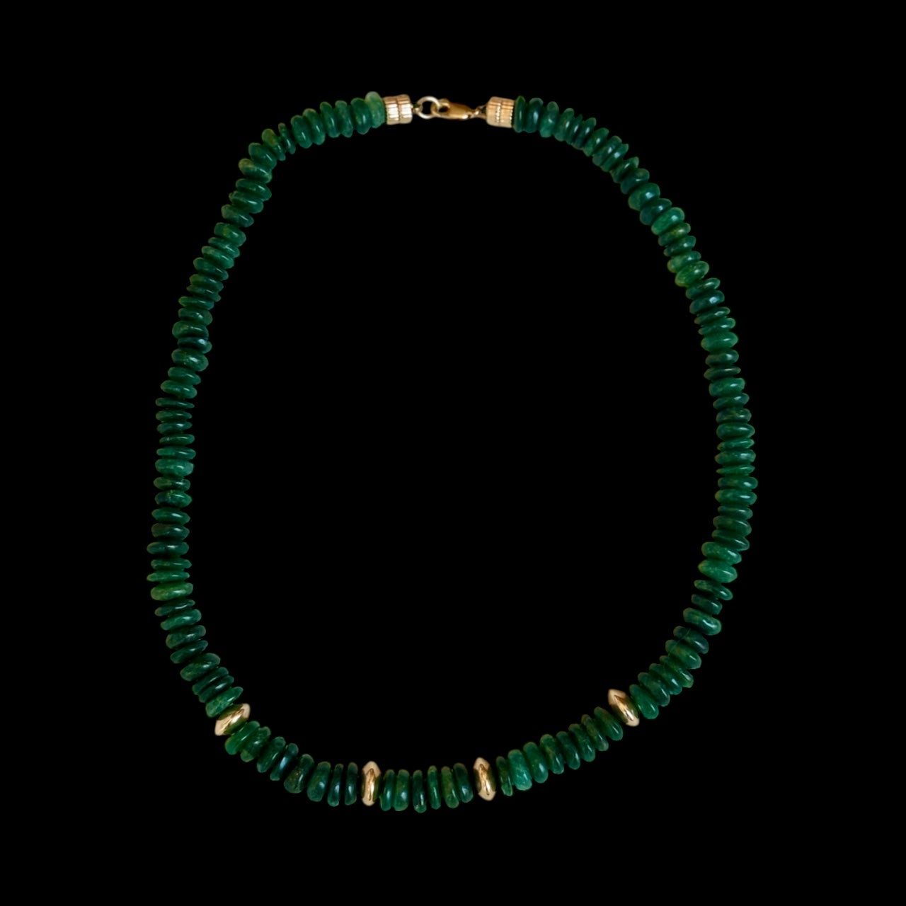 Green Aventurine & Gold Necklace