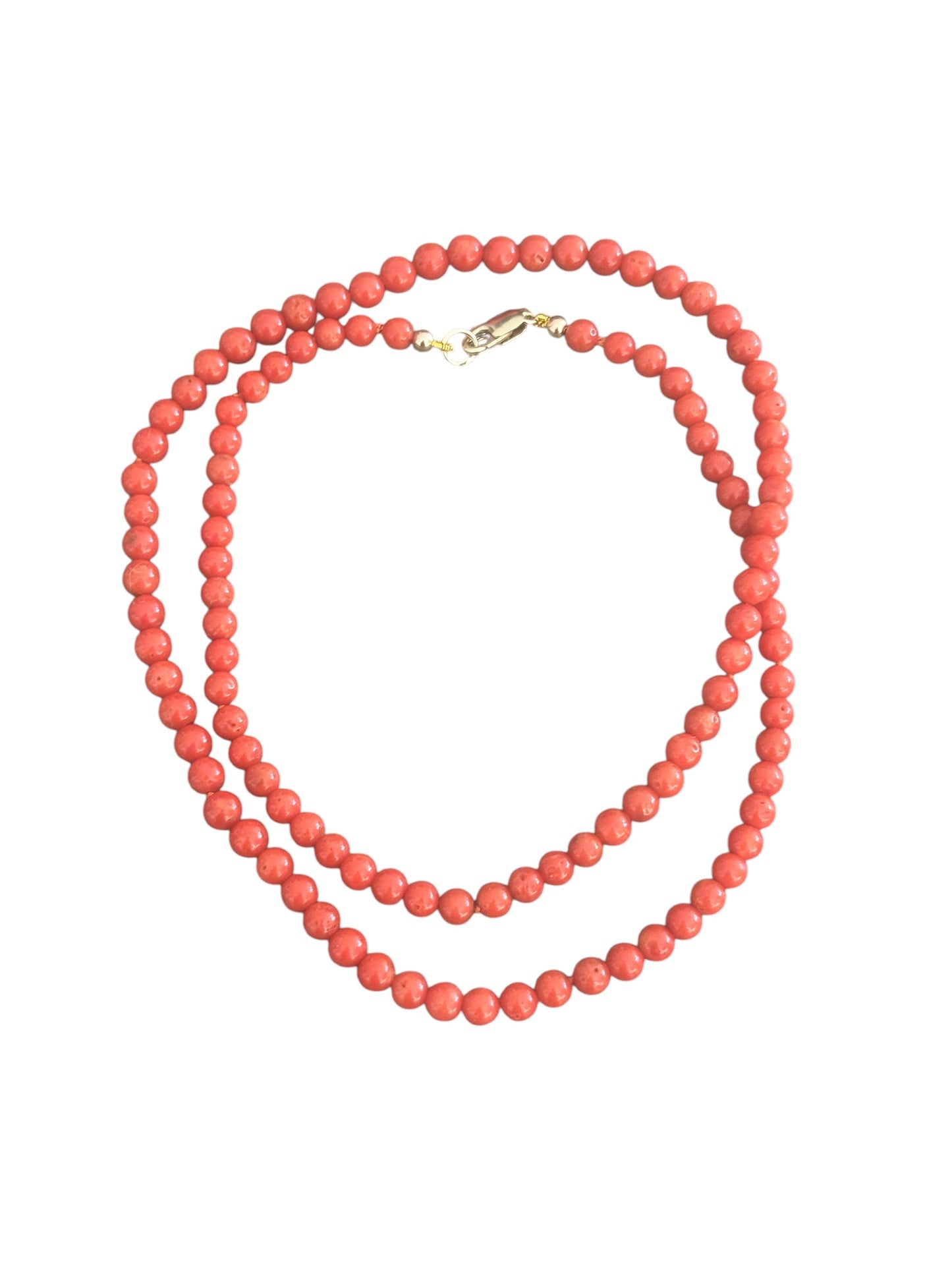 Coral Ball Beaded Necklace, 20.5”