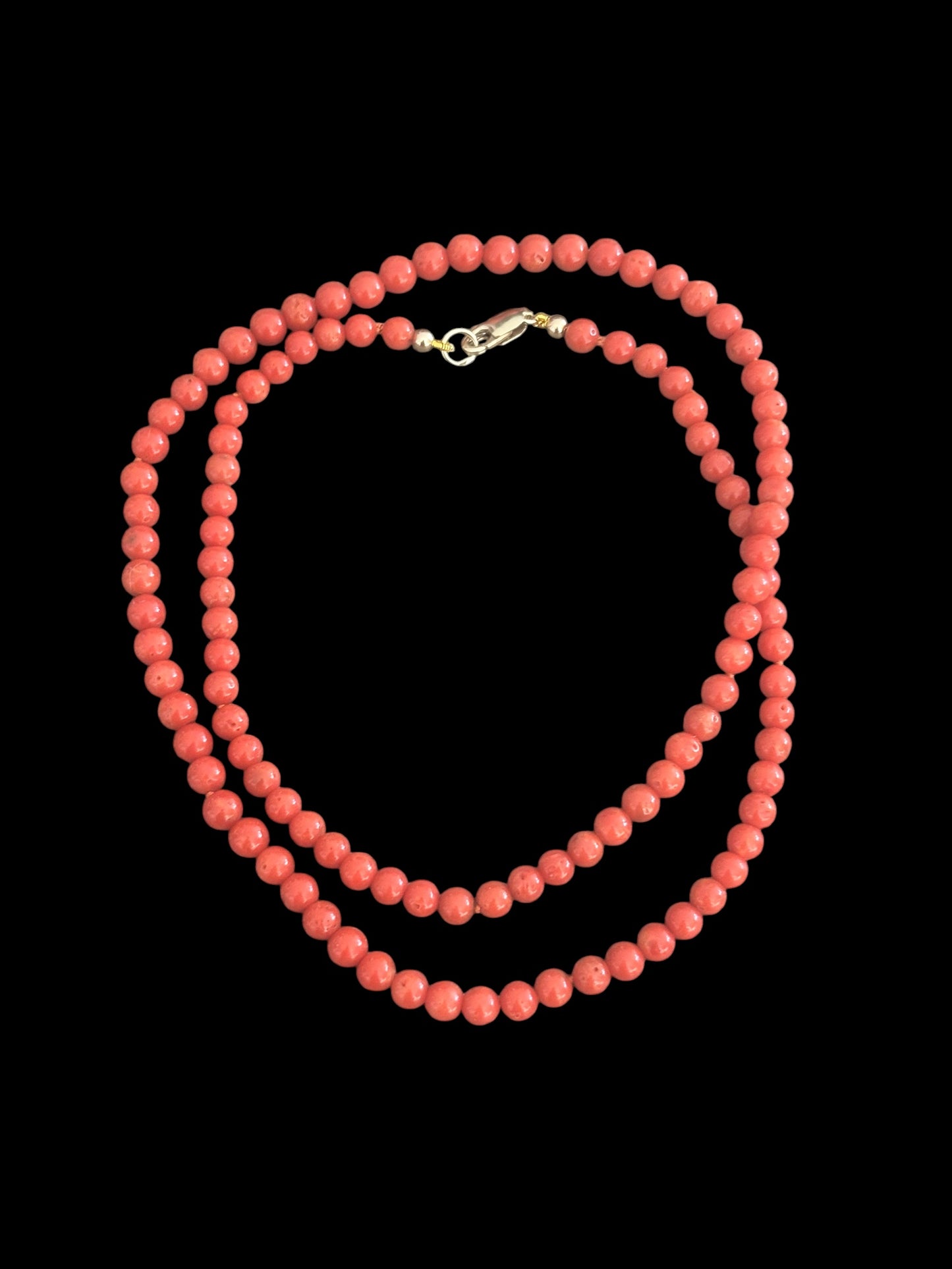 Coral Ball Beaded Necklace, 20.5”