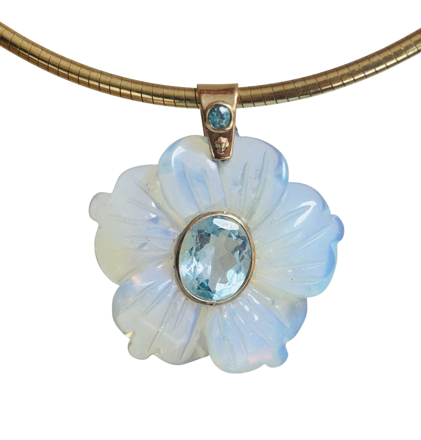 FLORA Pendant, Opalite with Sky Blue Topaz