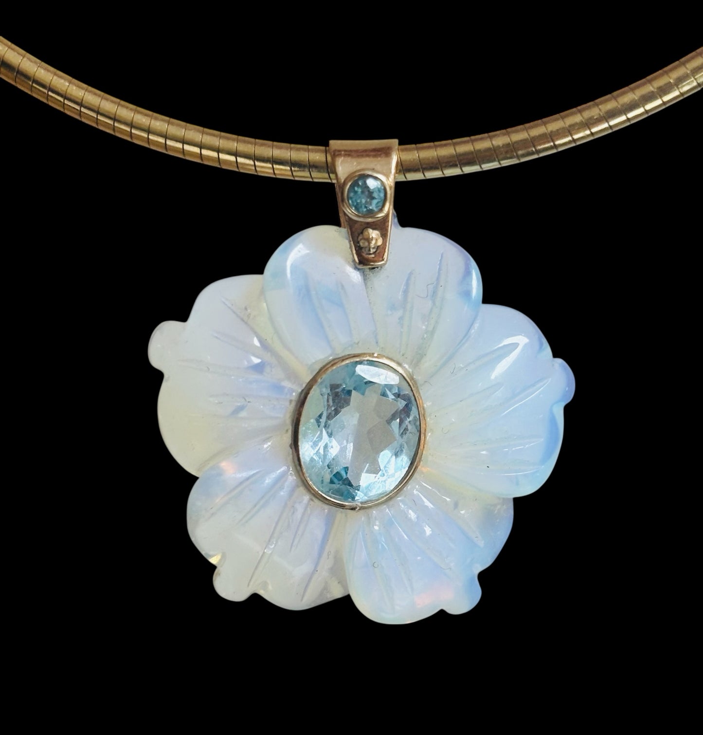 FLORA Pendant, Opalite with Sky Blue Topaz