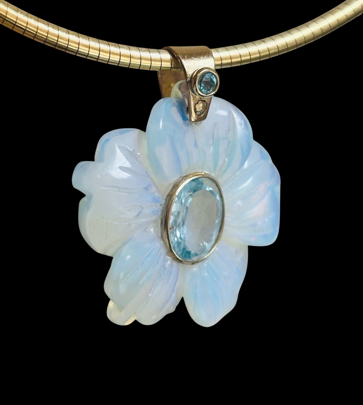 FLORA Pendant, Opalite with Sky Blue Topaz